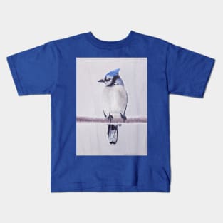 Blue Jay in Silver Light Kids T-Shirt